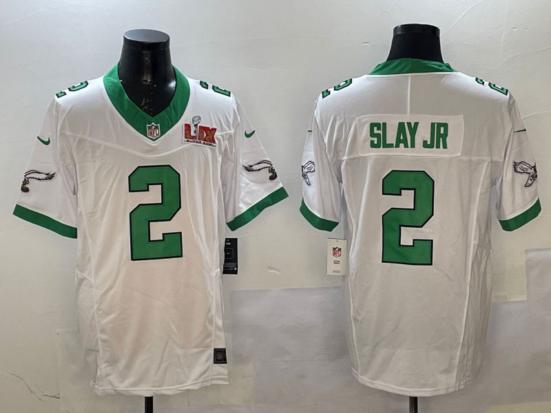 Men Philadelphia Eagles #2 Slay jr White Retro three generations 2025 Nike Vapor Limited NFL Jersey style 2